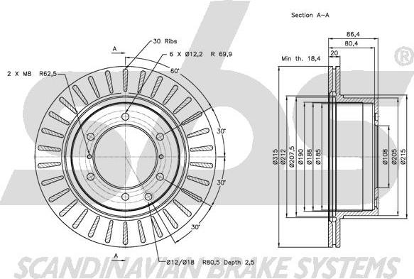 SBS 1815.203427 - Brake Disc autospares.lv