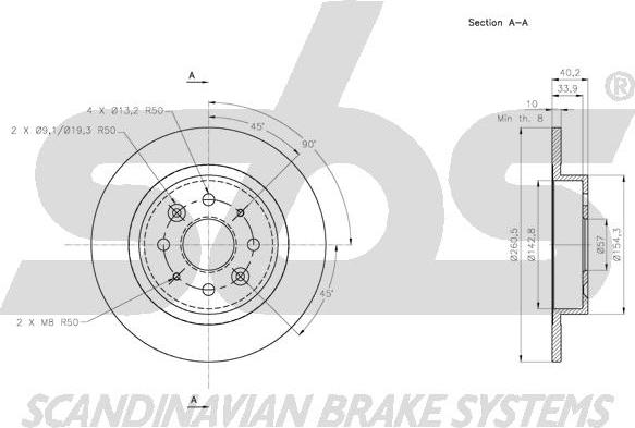 SBS 1815203508 - Brake Disc autospares.lv