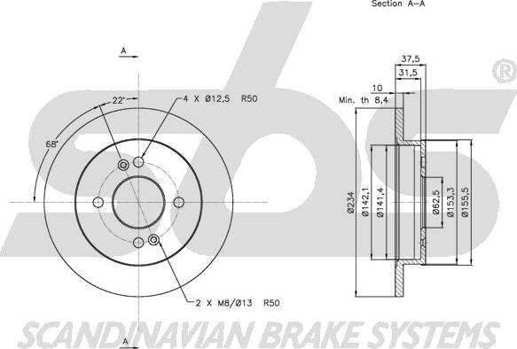 SBS 1815203518 - Brake Disc autospares.lv