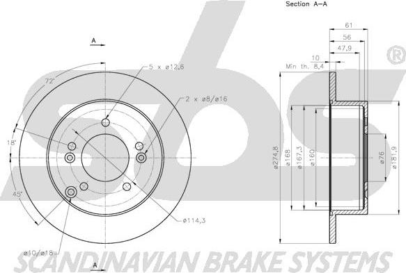 SBS 1815.203532 - Brake Disc autospares.lv