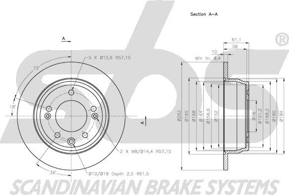 SBS 1815.203527 - Brake Disc autospares.lv