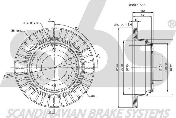 SBS 1815203635 - Brake Disc autospares.lv