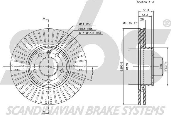 SBS 1815203622 - Brake Disc autospares.lv