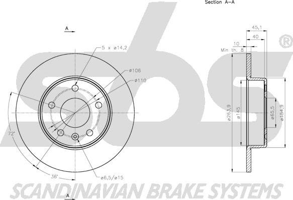 SBS 1815203674 - Brake Disc autospares.lv