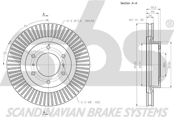 SBS 1815313055 - Brake Disc autospares.lv