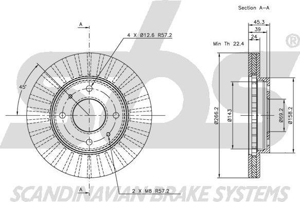 SBS 1815203008 - Brake Disc autospares.lv