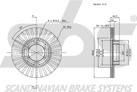 SBS 1815203003 - Brake Disc autospares.lv