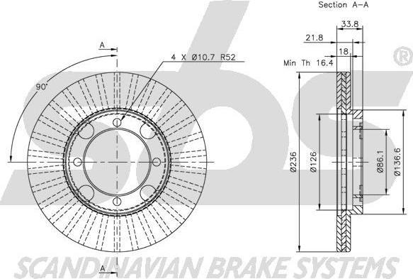 SBS 1815203011 - Brake Disc autospares.lv