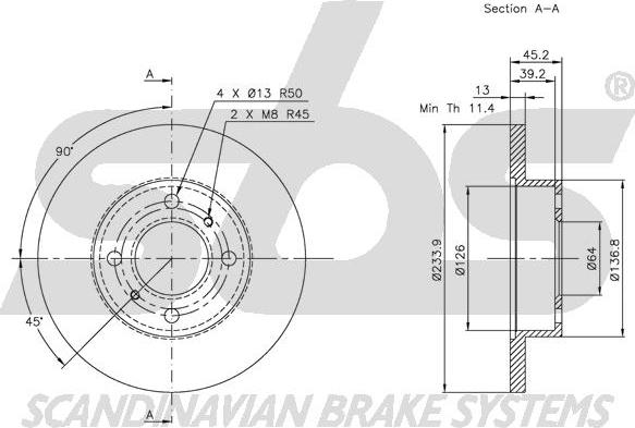 SBS 1815203018 - Brake Disc autospares.lv