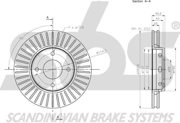 SBS 1815313086 - Brake Disc autospares.lv