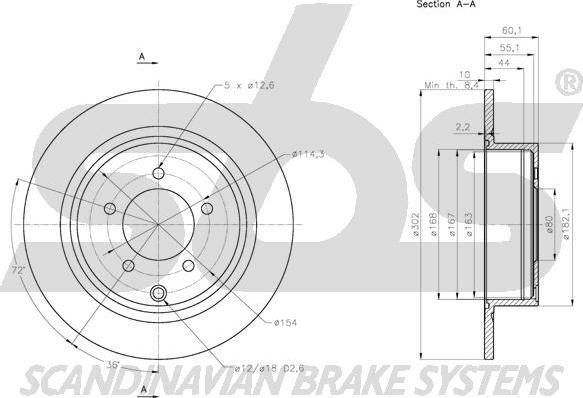 SBS 1815313083 - Brake Disc autospares.lv