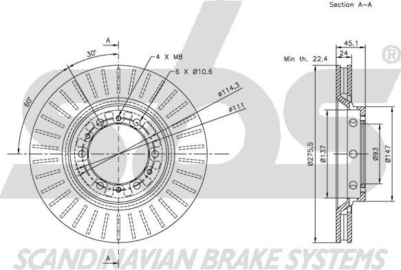 SBS 1815203030 - Brake Disc autospares.lv