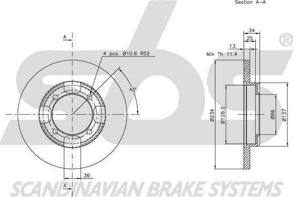 SBS 1815203020 - Brake Disc autospares.lv