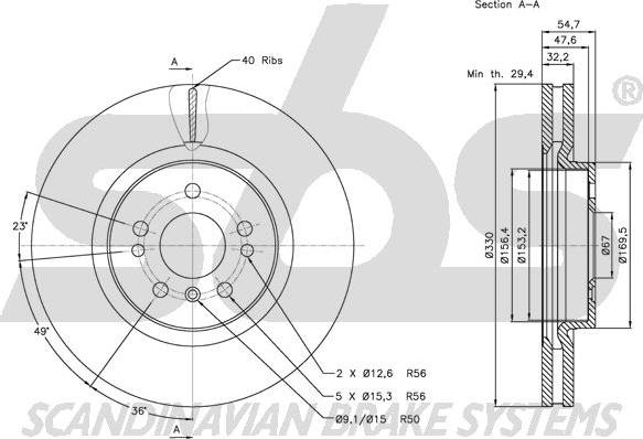 SBS 1815313392 - Brake Disc autospares.lv