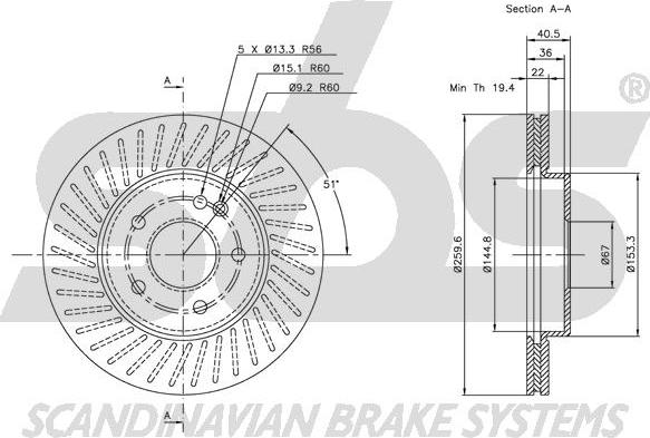 SBS 1815203346 - Brake Disc autospares.lv