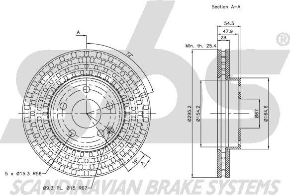 SBS 1815203359 - Brake Disc autospares.lv