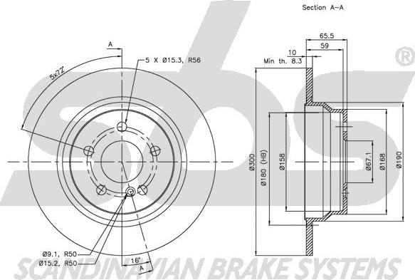 SBS 1815203362 - Brake Disc autospares.lv