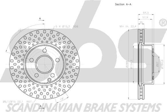 SBS 18153133106 - Brake Disc autospares.lv