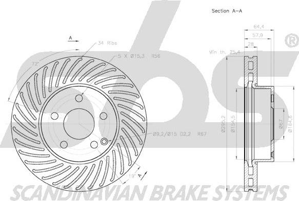 SBS 1815.2033100 - Brake Disc autospares.lv