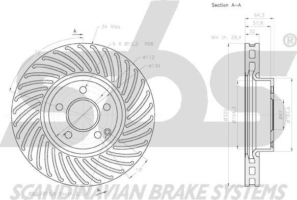 SBS 1815.2033103 - Brake Disc autospares.lv