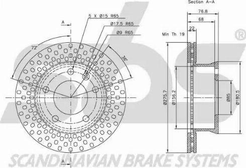 SBS 1815203334 - Brake Disc autospares.lv