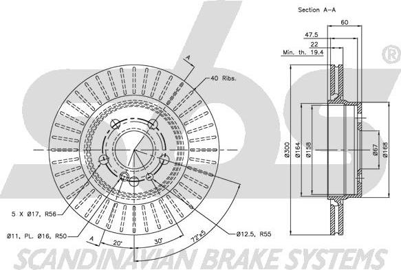 SBS 1815203331 - Brake Disc autospares.lv