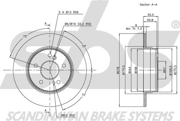 SBS 1815203326 - Brake Disc autospares.lv