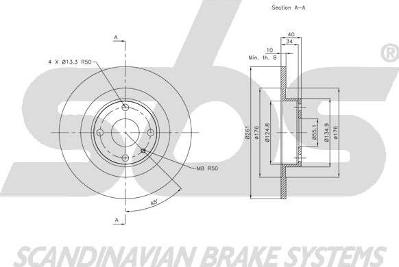 SBS 1815313248 - Brake Disc autospares.lv