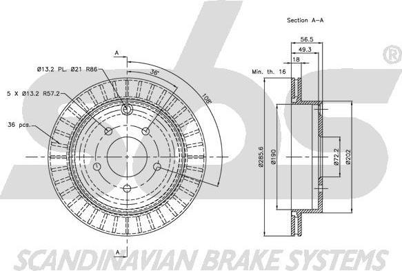 SBS 1815203242 - Brake Disc autospares.lv