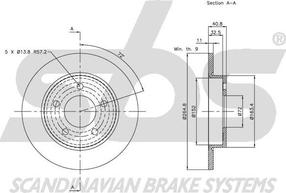 SBS 1815203250 - Brake Disc autospares.lv