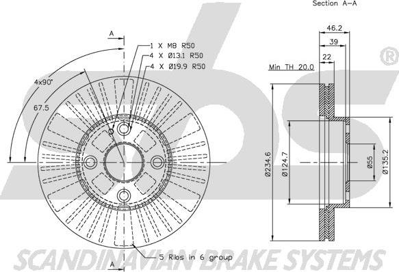 SBS 1815203234 - Brake Disc autospares.lv