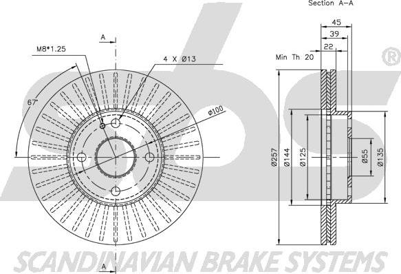 SBS 1815203230 - Brake Disc autospares.lv