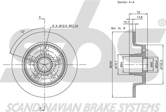 SBS 1815203233 - Brake Disc autospares.lv