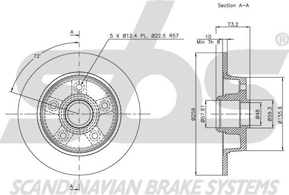 SBS 1815203229 - Brake Disc autospares.lv