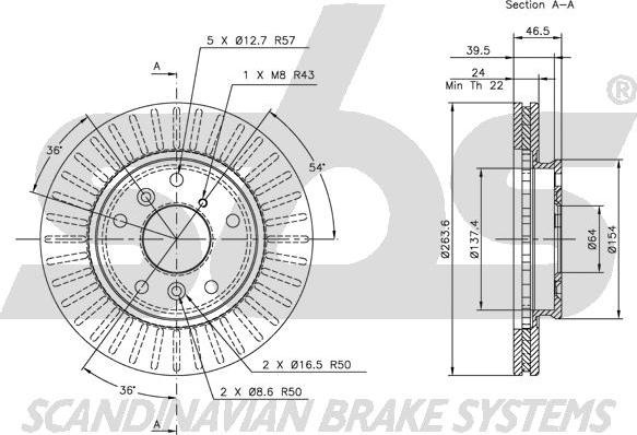 SBS 1815203220 - Brake Disc autospares.lv