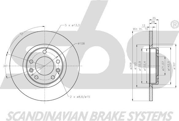 SBS 1815203749 - Brake Disc autospares.lv