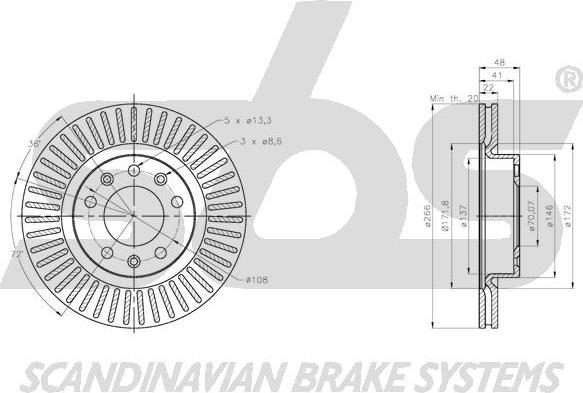 SBS 1815313746 - Brake Disc autospares.lv