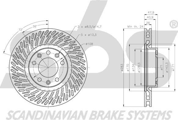 SBS 1815313747 - Brake Disc autospares.lv