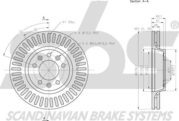 SBS 1815.203735 - Brake Disc autospares.lv