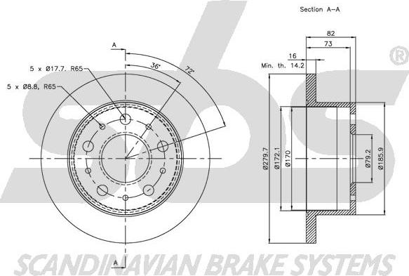 SBS 1815.203732 - Brake Disc autospares.lv