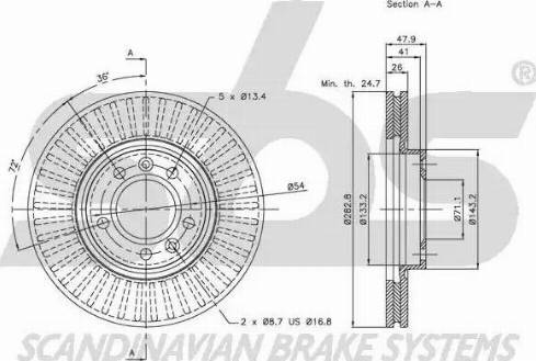 SBS 1815203727 - Brake Disc autospares.lv