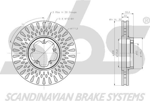 SBS 1815202593 - Brake Disc autospares.lv