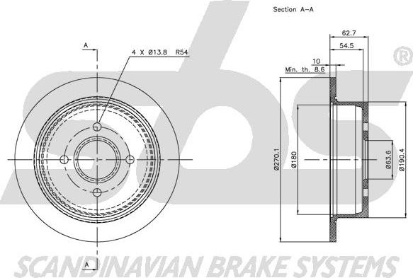 SBS 1815312541 - Brake Disc autospares.lv