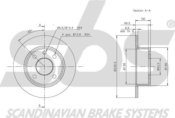 SBS 1815202513 - Brake Disc autospares.lv