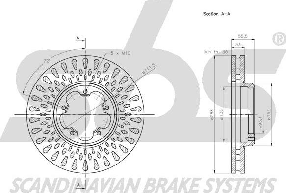 SBS 1815312589 - Brake Disc autospares.lv