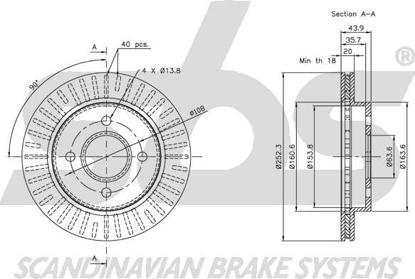 SBS 1815202535 - Brake Disc autospares.lv