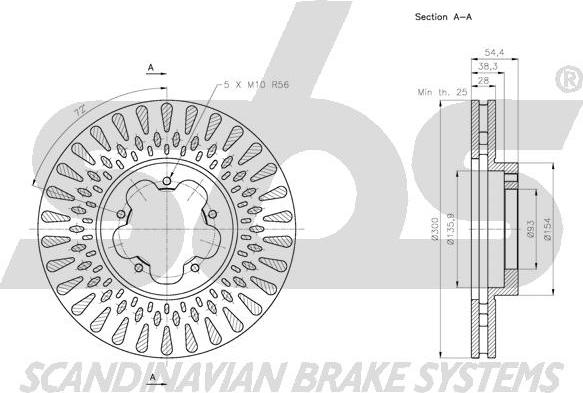 SBS 1815202576 - Brake Disc autospares.lv