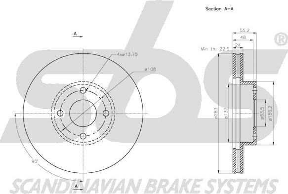 SBS 1815202578 - Brake Disc autospares.lv