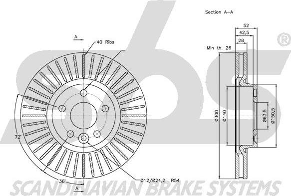 SBS 1815312573 - Brake Disc autospares.lv