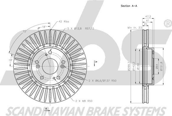 SBS 1815202646 - Brake Disc autospares.lv